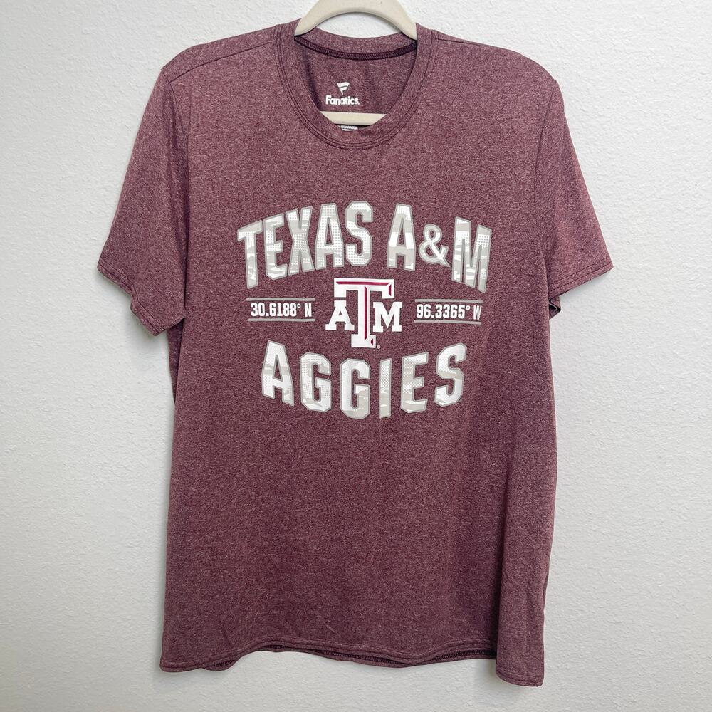 Fanatics Texas A&M Aggies Shirt Mens Large Maroon Performance Tee NCAA